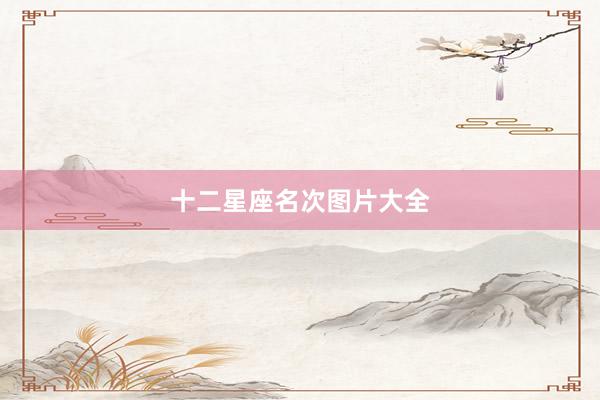 十二星座名次图片大全