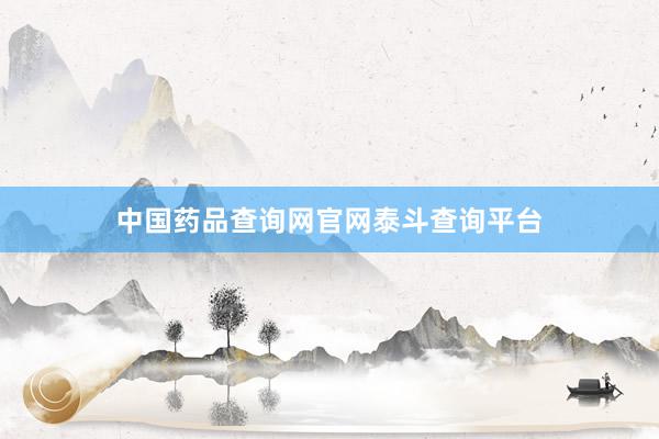 中国药品查询网官网泰斗查询平台